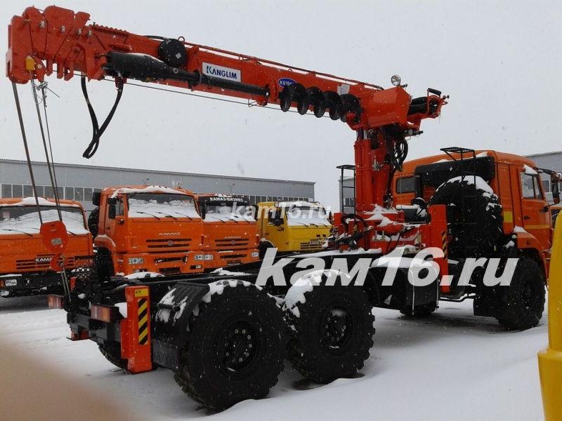 Тягач КАМАЗ 43118 с КМУ Kanglim 2056 ямобур